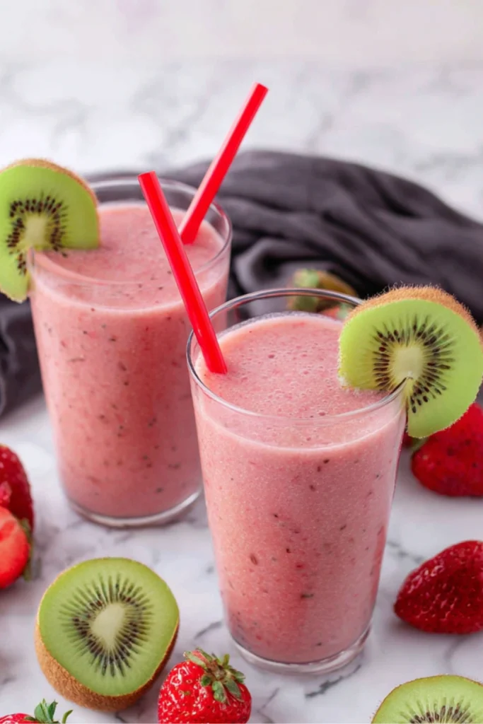 4-ingredient Strawberry Kiwi Smoothie - Creamy Smoothies