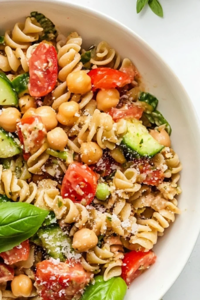 Greek Tahini Pasta Salad
