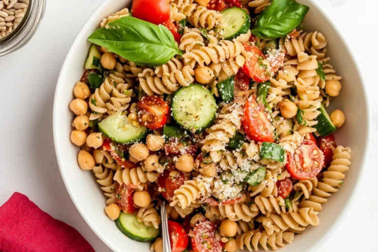 Greek Tahini Pasta Salad