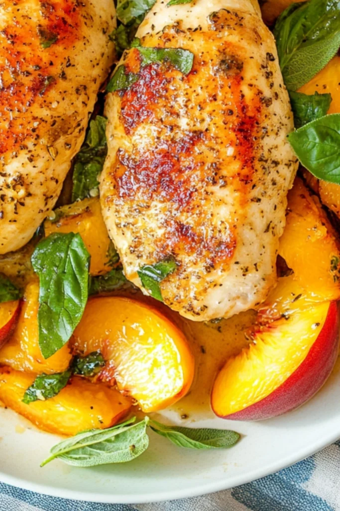 Peach Chicken with Basil