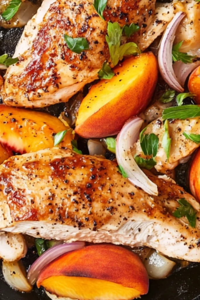 Peach Chicken with Basil