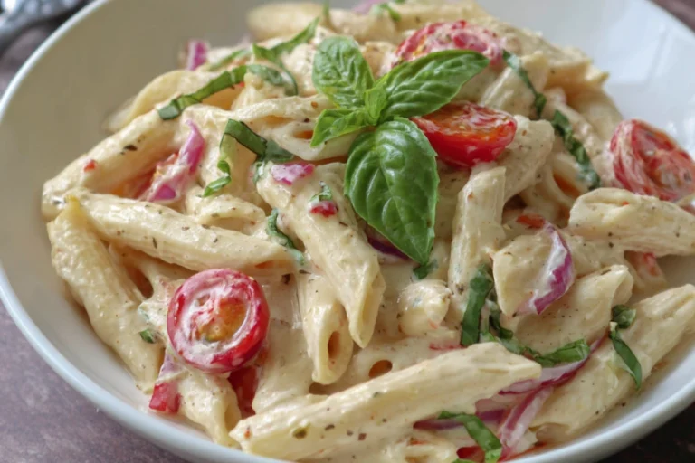 Creamy Caprese Pasta Salad