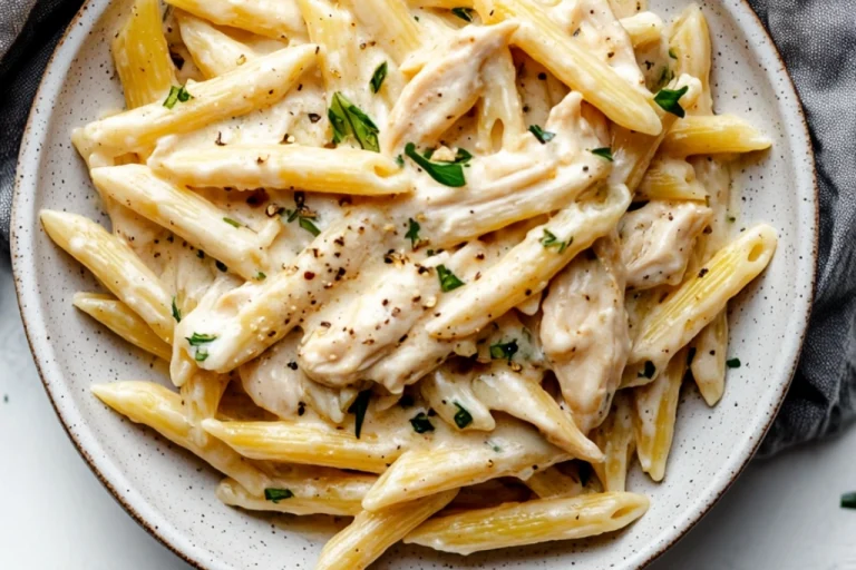 Garlic Butter Chicken Bites with Creamy Pasta