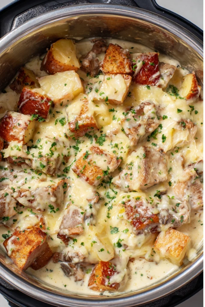 Garlic Parmesan Crockpot Chicken and Potatoes