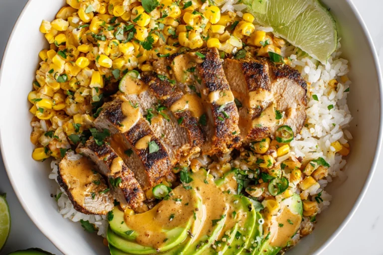 Street Corn Chicken Rice Bowl