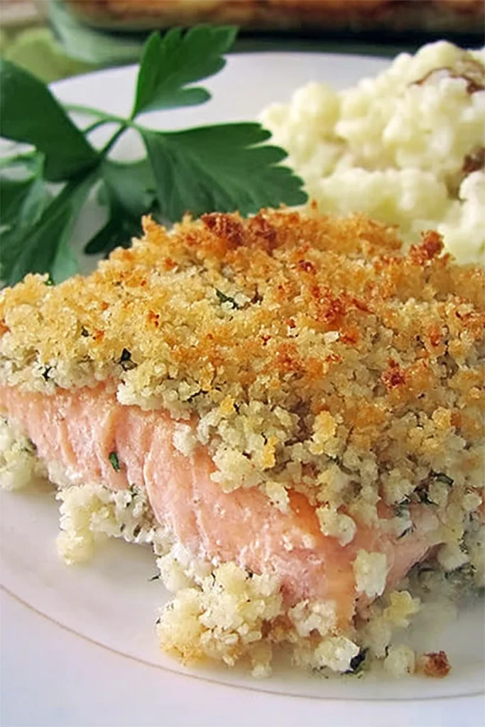 Crispy Parmesan Salmon Bake