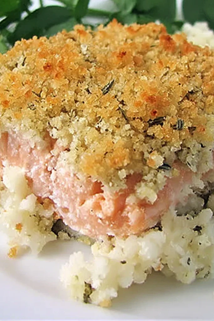 Crispy Parmesan Salmon Bake