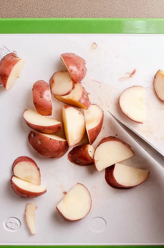 Garlic Herb Roasted Potatoes and Green Beans