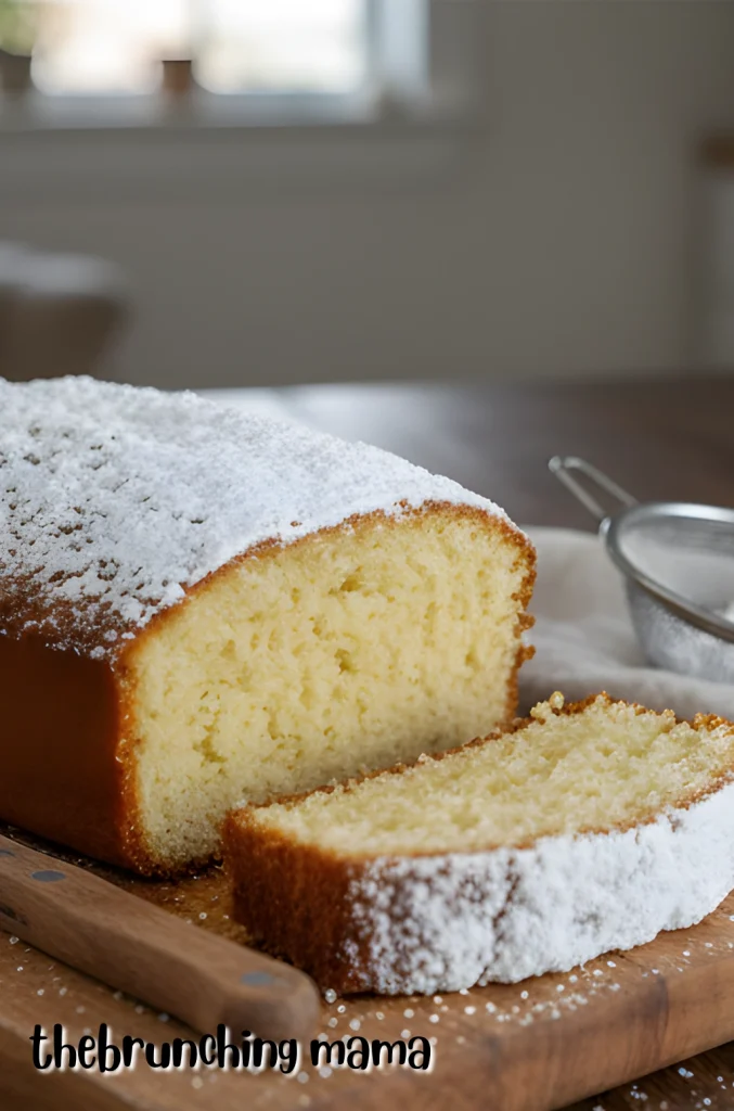 Powdered Sugar Doughnut Loaf Cake