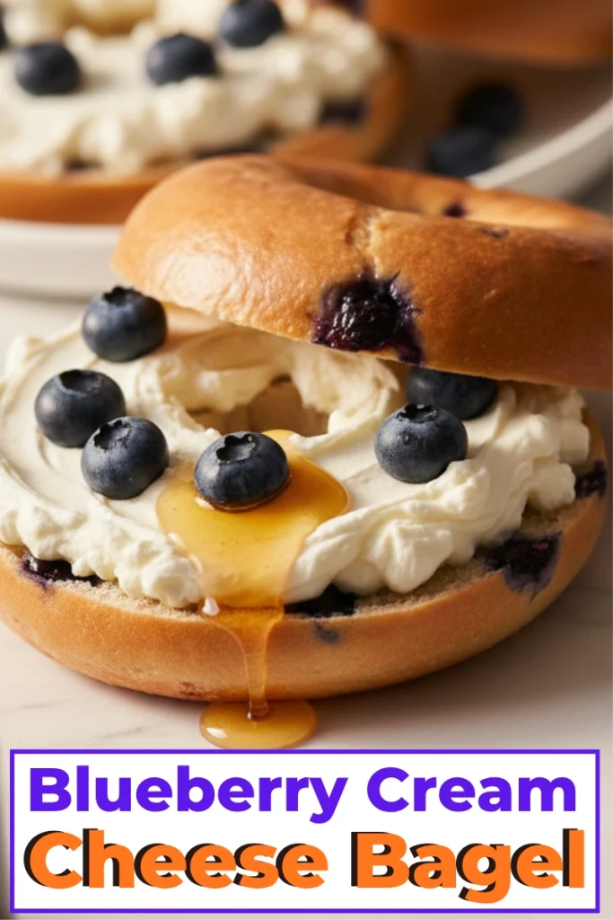 Blueberry cream cheese bagel