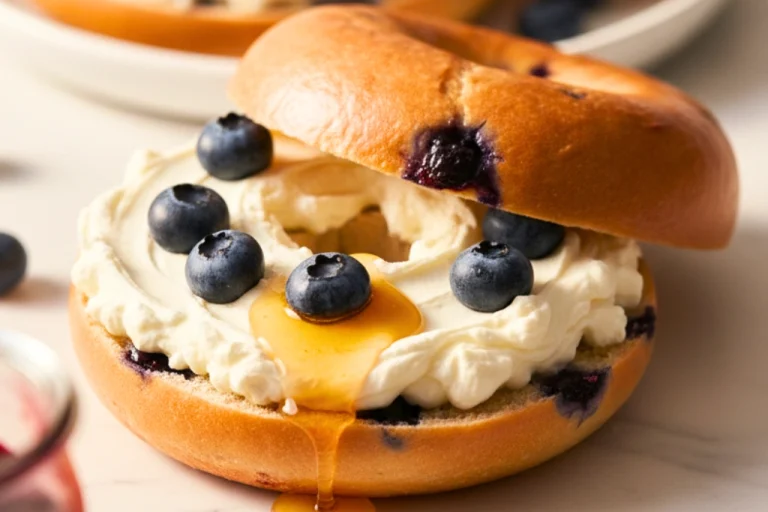 Blueberry cream cheese bagel