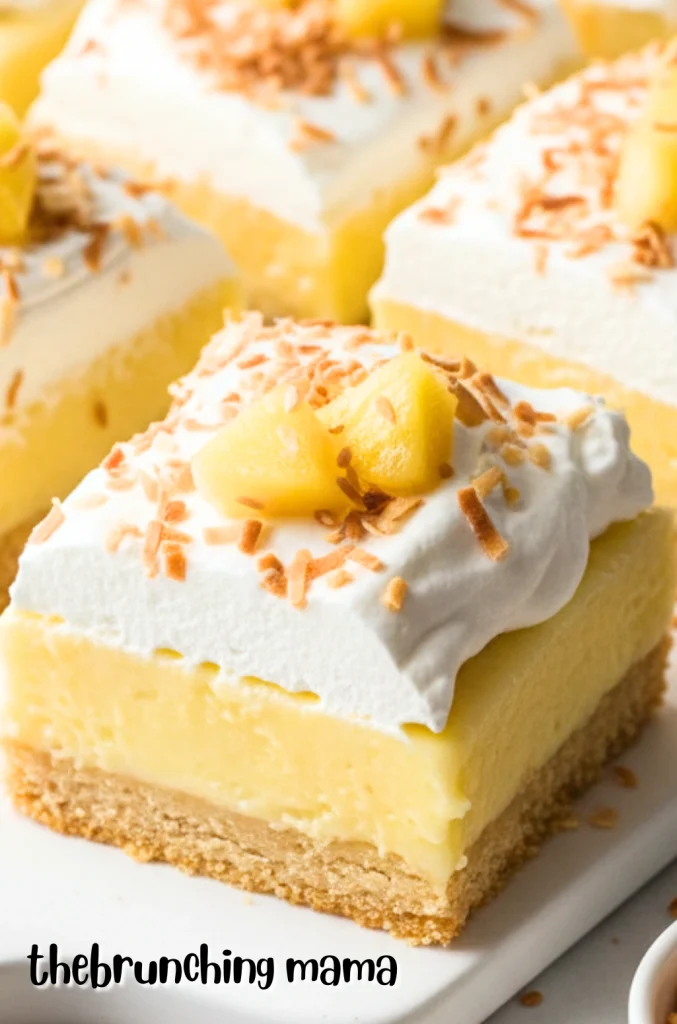 Coconut Pineapple Cream Pie Bars