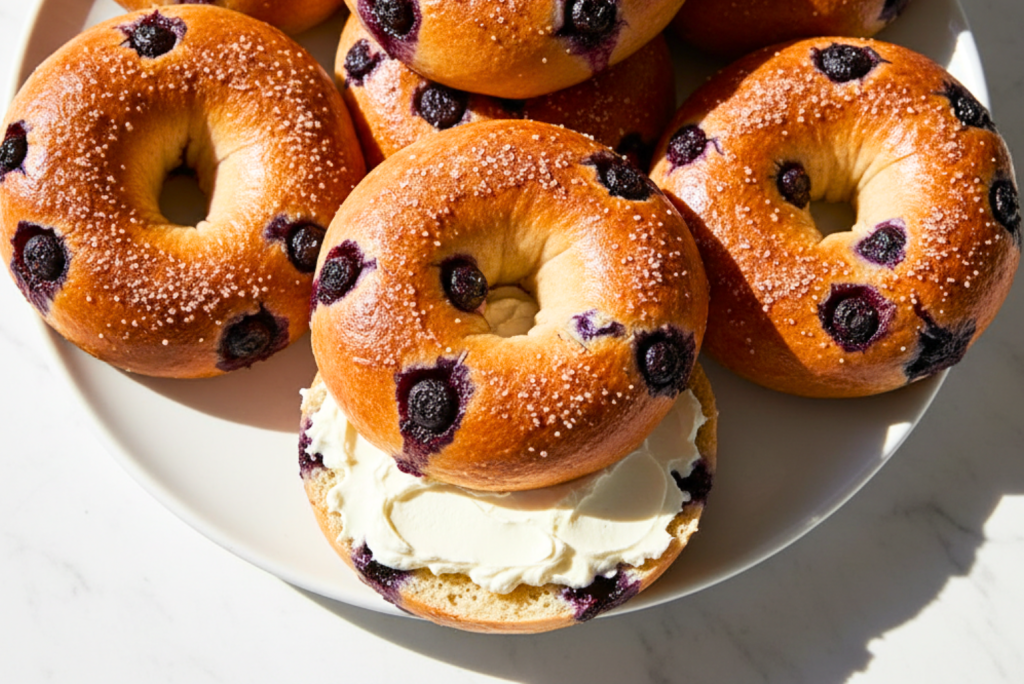 Homemade Blueberry Bagel