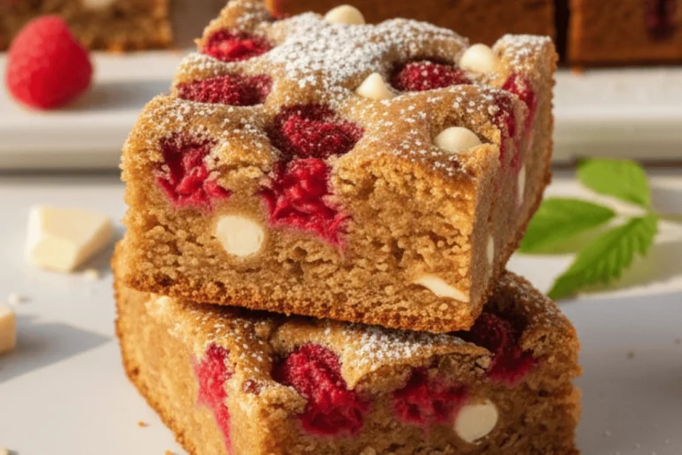 Raspberry White Chocolate Blondies