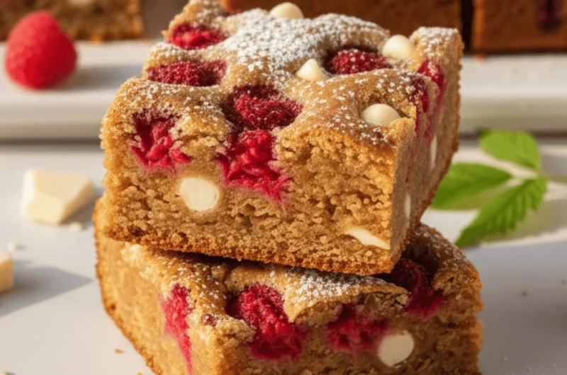 Raspberry White Chocolate Blondies