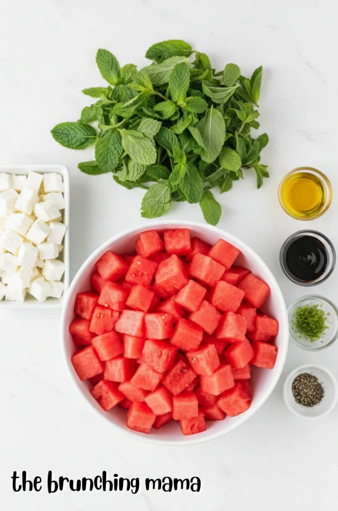 Watermelon Feta Mint Skewers