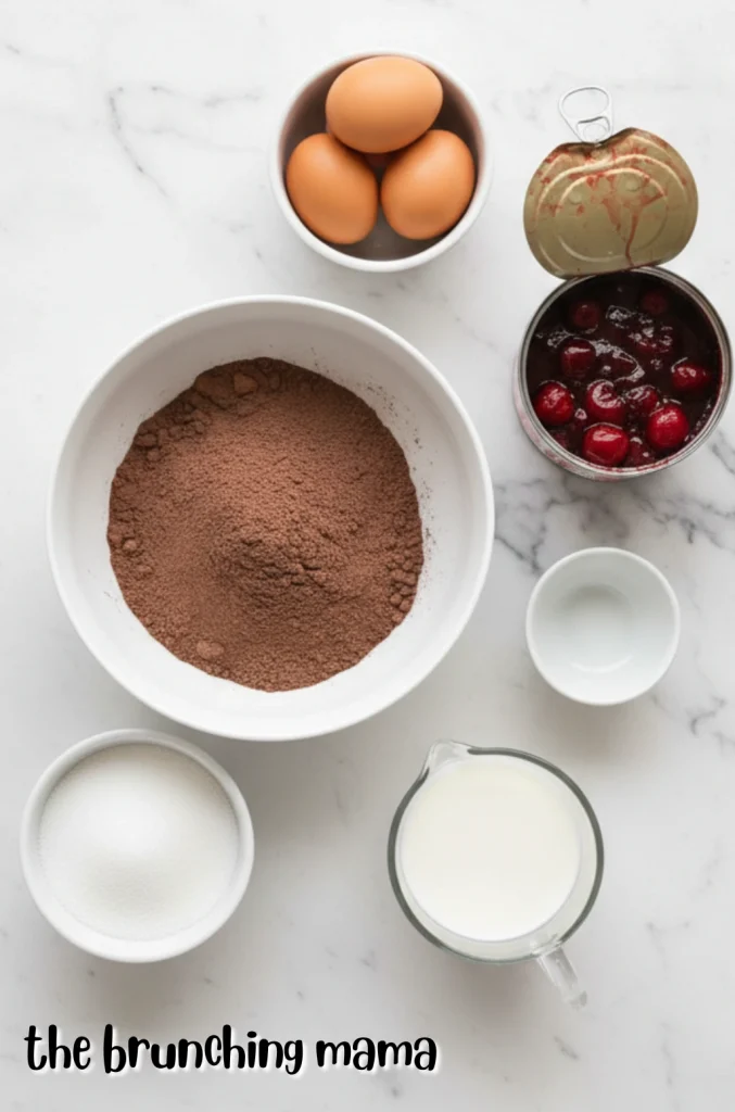 Homemade Chocolate Cake with Cherry Pie Filling