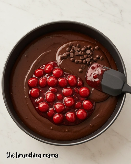 Homemade Chocolate Cake with Cherry Pie Filling