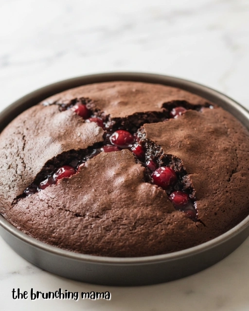 Homemade Chocolate Cake with Cherry Pie Filling