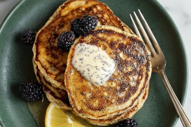 Lemon Pancakes With Poppy Seeds