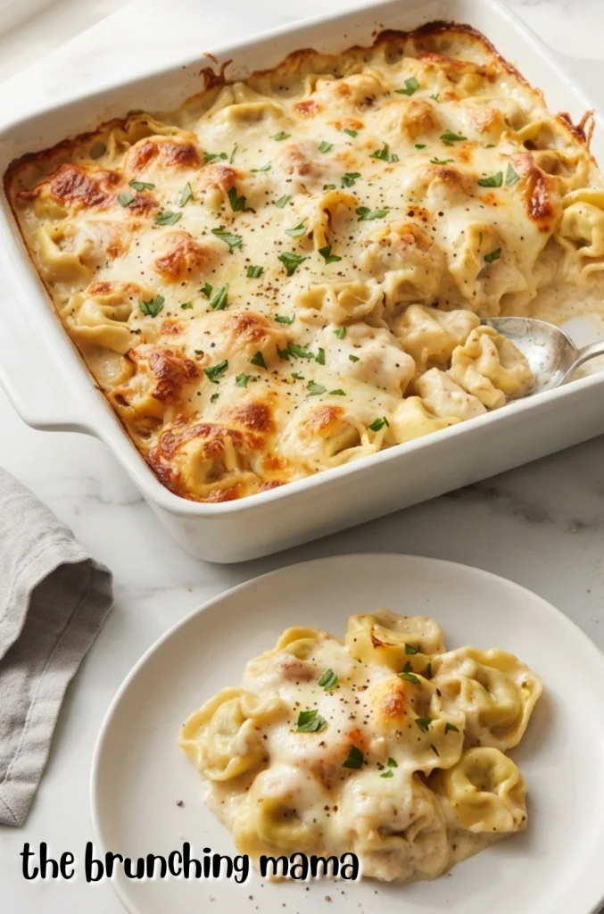 Homemade Alfredo Tortellini Bake