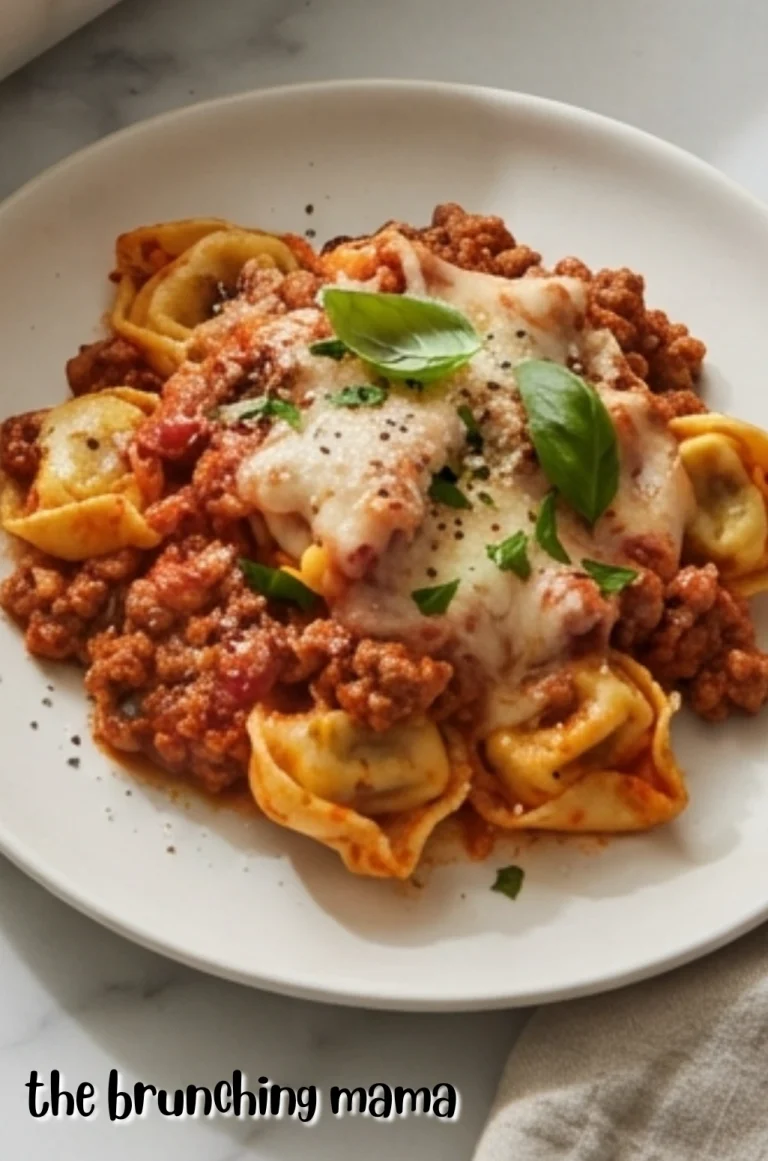 Baked Tortellini (Tomato & Meat Sauce)