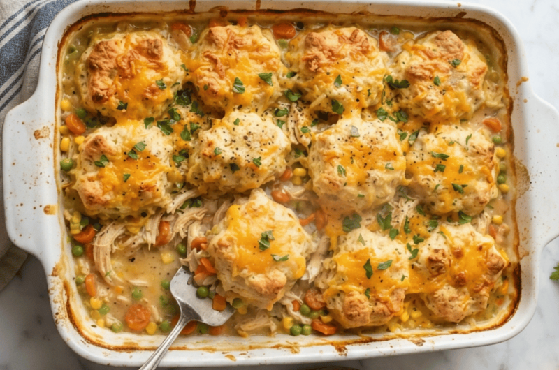 Cheesy Chicken Cobbler Casserole