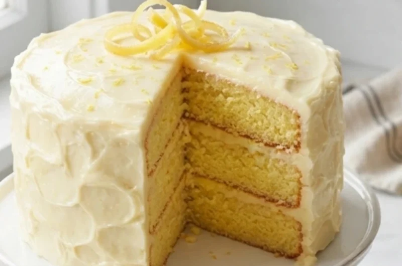Lemon Cake from Scratch with Real Juice and Zest