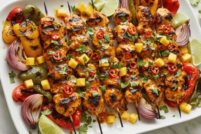 Mango Chipotle Chicken Skewers