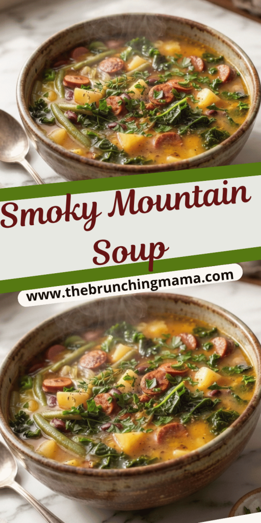 Smoky Mountain Soup is a hearty and comforting one pot meal made with smoked sausage, tender potatoes, vegetables, beans, and a flavorful smoky broth. It is easy to prepare and perfect for a cozy family dinner.